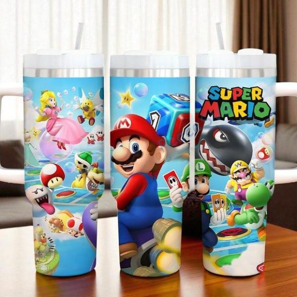il_794xN.7185328204_bxsq.jpg Personalized Super Mario 40oz Tumbler with Handle Personalized Tumbler with Straw Gift for Him