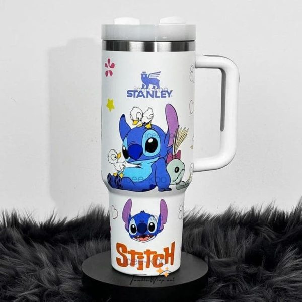 Stitch 40oz Engraved Tumbler | Cute Disney Coffee Cup Travel Mug