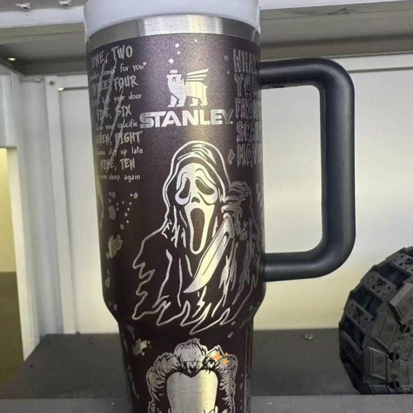 Horror Movie Mashup 40oz Tumbler | Laser Engraved Scary Movie Cup
