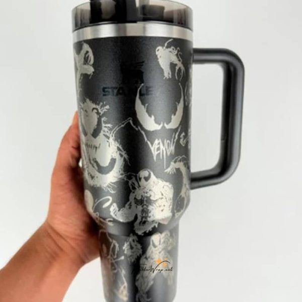 Venom 40oz Superhero Engraved Tumbler | Marvel Symbiote Cup Gift