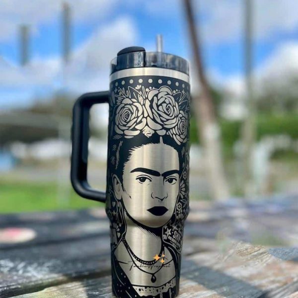 il_794xN.7489477239_rz03.jpg Frida Kahlo 40oz Engraved Art Tumbler | Inspirational Artist Gift Cup