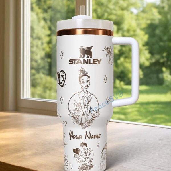 il_794xN.7496896726_ffel.jpg Personalized Tiana 40oz Tumbler Laser Engraved , Princess Cup Handle Stainless Steel Tumbler