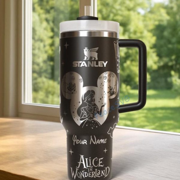 Personalized Wonderland 40oz Tumbler Laser Engraved , Princess Coffee Cup Gift