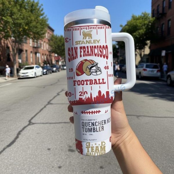 Personalized San Francisco 40oz Stainless Tumbler With Handle, Printed Football Game Day Mug