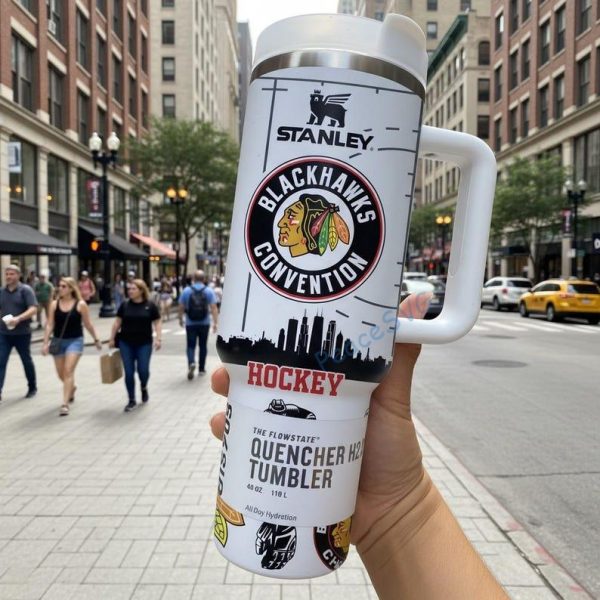 Custom Name Chicago Hockey 40oz Tumbler With Handle, Vegas Hockey Gift For Fan