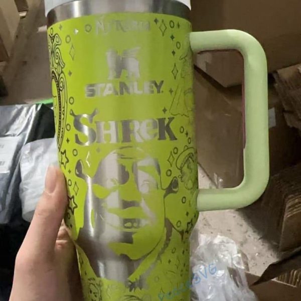 Shrek Tumbler 40oz, Shrek Fiona Tumbler 40oz, Cartoon Characters Tumbler, Insulated Stainless Steel Drinkware for Hot/Cold Beverages