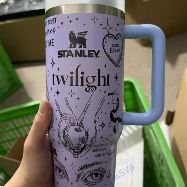 Twilight 40oz Tumbler, Vampire Wolf Romance Stainless Tumbler, Twilight Saga Fan Apparel, Edward Bella Drinkware Tumbler, Romance Book