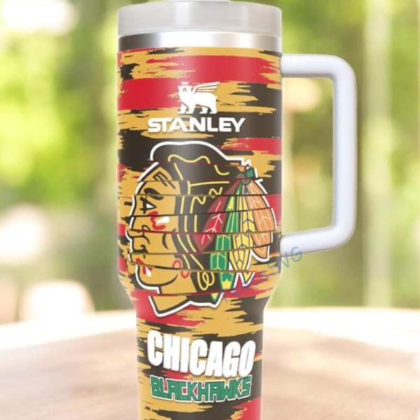 il_794xN.7537415053_ky03.jpg Chicago Blackhawks 40oz Tumbler, Ice Hockey Fan Tumbler, Game Day Drinkware