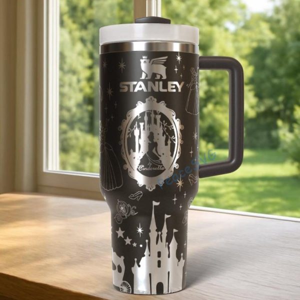 Personalized Princess Cinderella Disney Tumbler 40oz Gift for Her, Stainless Steel Insulated Cup