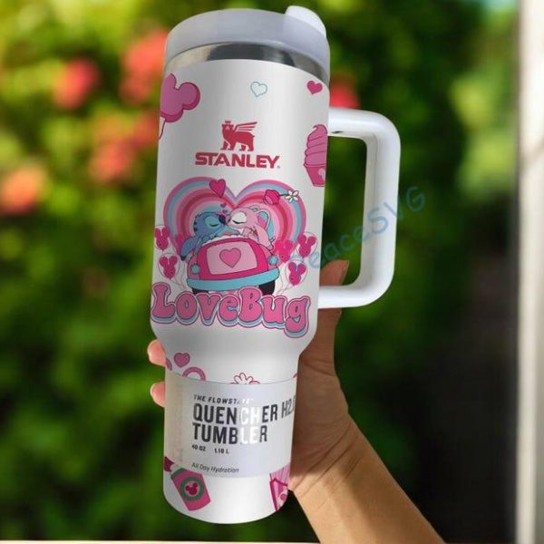 Personalized Valentine 40oz Tumbler Blue Alien And Angel Gift For Her
